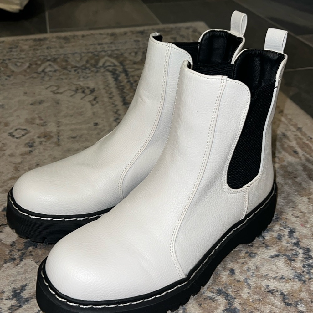 Practically new black and white Sincerely Jules Combat boots!